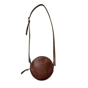 Portland Leather Nutmeg Small Circle Crossbody Bag